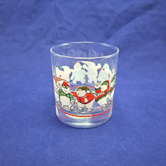Princess House Christmas Bears Old Fashioned Rocks Tumbler Glass Holiday Decor - Picture 3 of 8